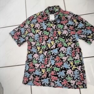 KEITH HARING Short SleevE Button Down Shirt NEW S NEW WITH TAG NWT